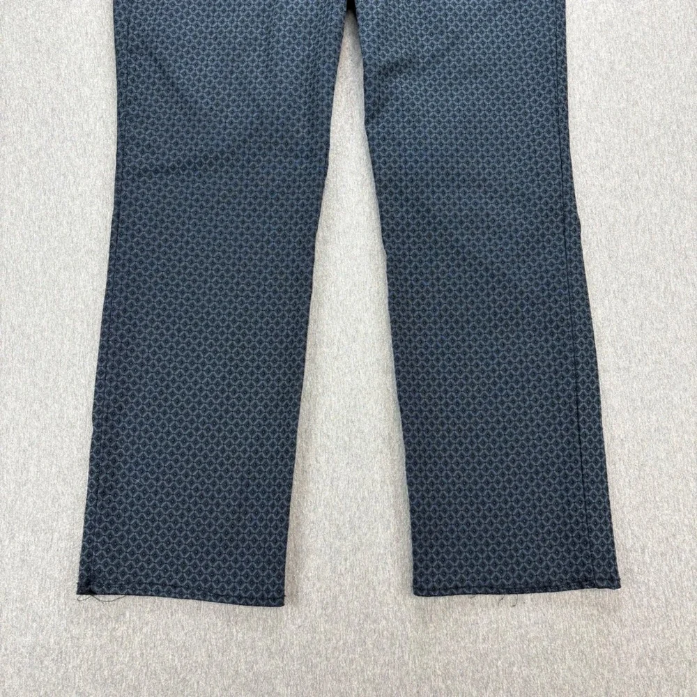 Roz & Ali Pant Womens 10 Blue Black‎ Geometric Print Straight Leg Casual Career - Picture 3 of 12